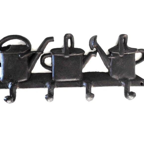 Cast Iron Watering Cans Garden Hooks Coat Rack - Picture 5 of 5